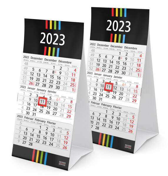 3-Monats-Tischkalender MINI im 2er-Sparpack